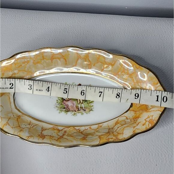 VINTAGE Favolina Made In Poland PLATE OR VANITY TRAY GOLD RIM HAND PAINTED - Picture 6 of 7